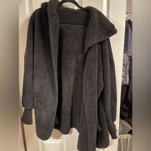 Fuzzy fleece cardigan